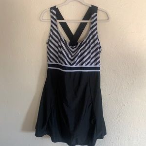Danify Swimsuit swim dress Black Stripe size 56